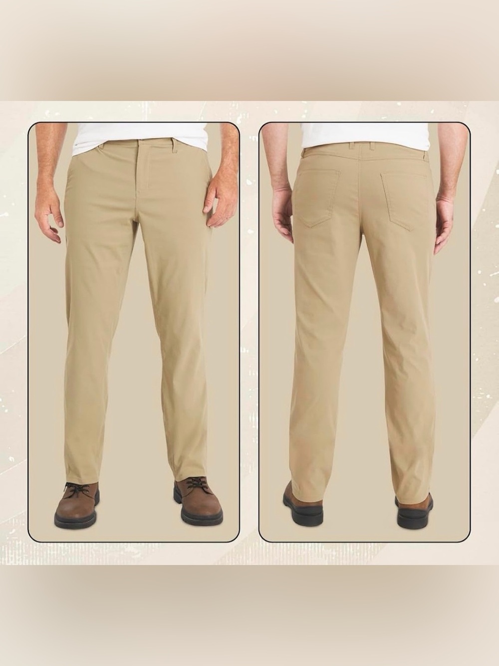 Weatherproof Vintage Mens Flat Front Chinos -Sand 30x30